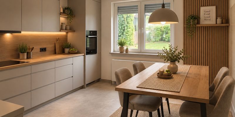 Unverbindliche Visualisierung einer modernisierten Küche im Erdgeschoss